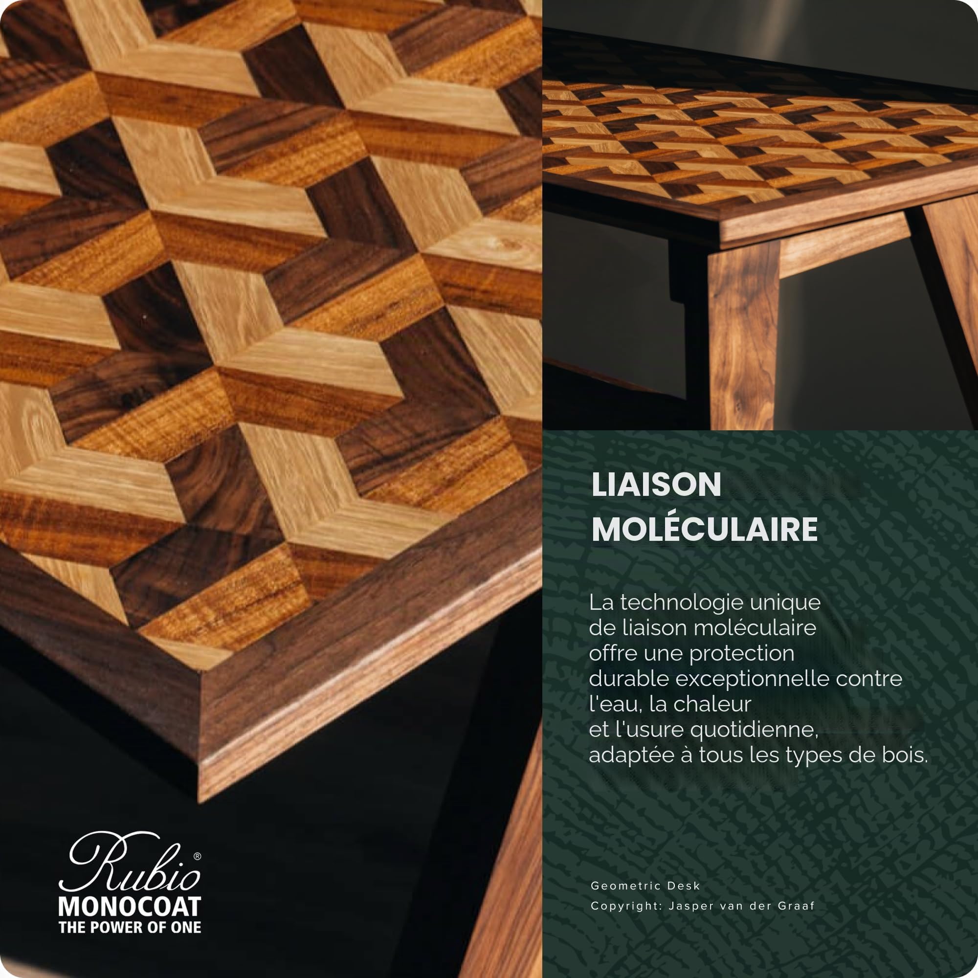 Huile pour bois Rubio Monocoat 14 m² - Pur | Oil Plus 2C | Huile de lin pour bois écologique à séchage rapide pour l'intérieur, avec accélérateur (partie B) | Protecteur | 350 ML