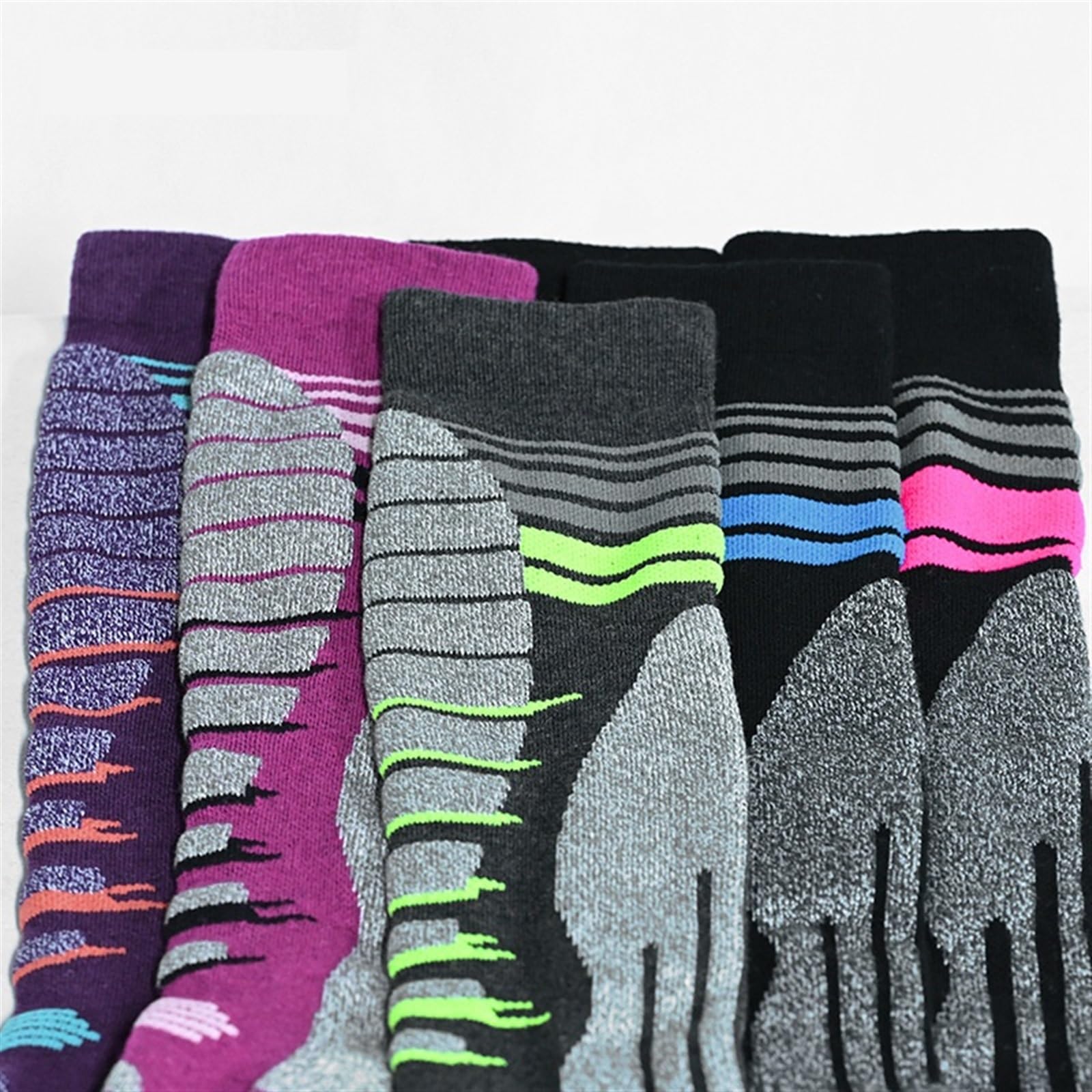 Chaussette Ski Lot De 2 Paires Chaussettes Ski for Homme Et Femme, Idéales Les Sports d'hiver en Plein Air, Laine Isolante Épaisse, Respirantes Résistantes À l'usure