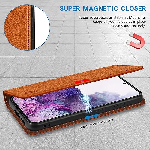 Miniatura 4 de ZZXX Funda tipo cartera para Samsung Galaxy S20 con bloqueo RFID, soporte de ranura para tarjetas, funda protectora de cuero magnético fuerte para