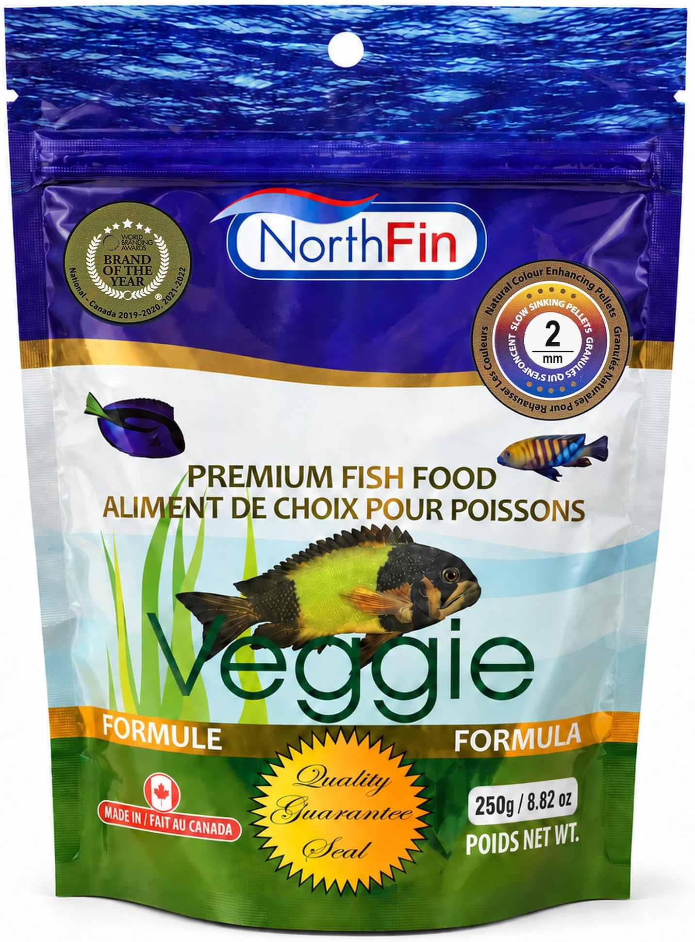 Food Veggie Formula 2mm Pellet 250 Gram Package