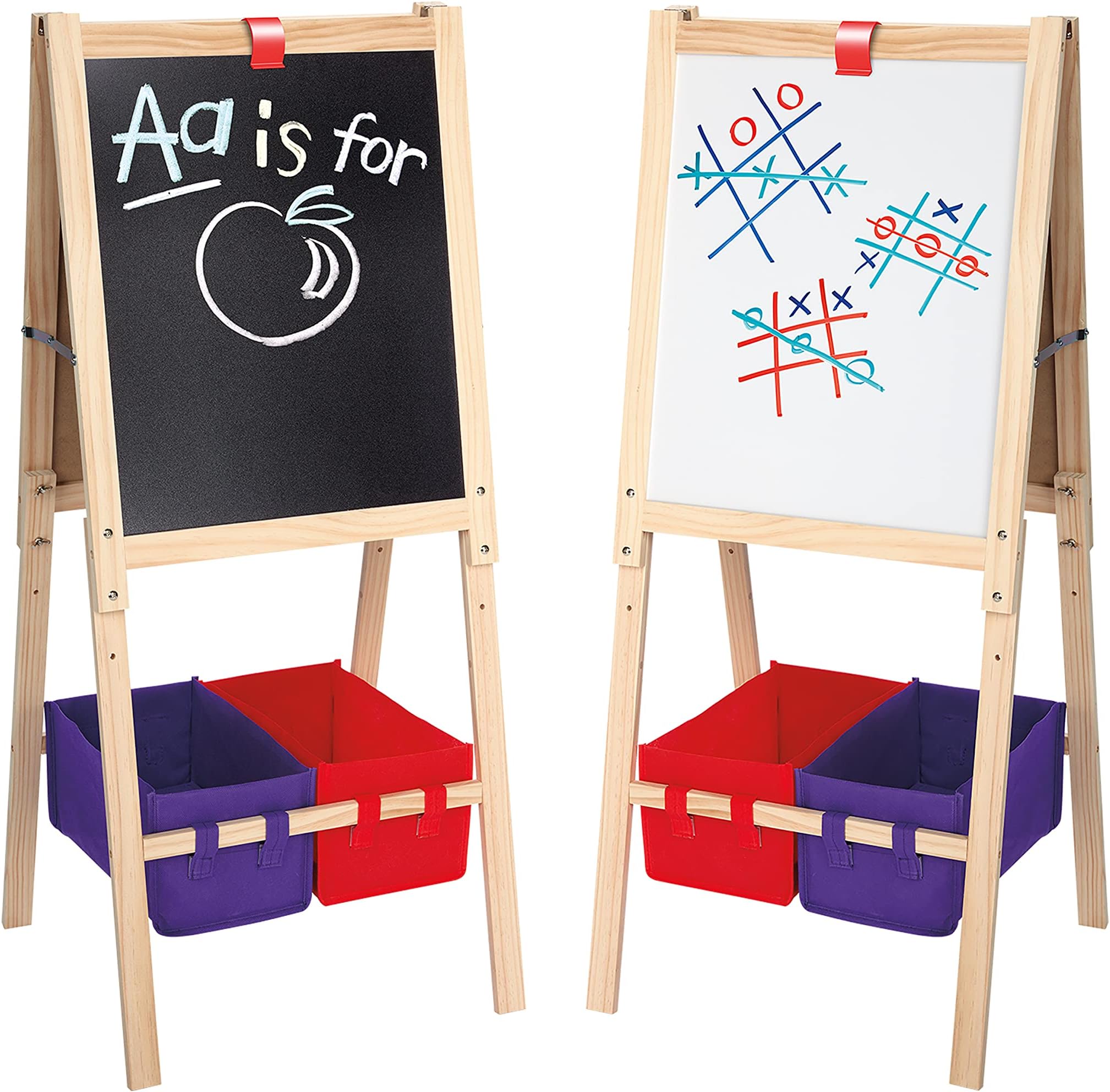 3-in-1 Smartest Artist Standing Easel- Chalk Board, Dry Erase Board and Storage