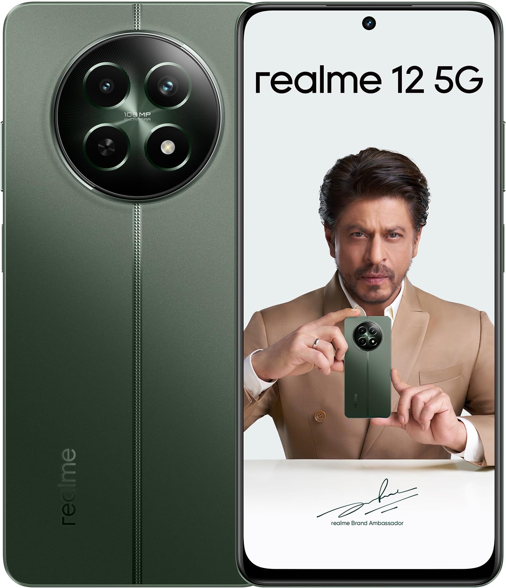 realme 12 5G (Woodland Green 8GB RAM, 256GB ROM) | 950nit Sunlight Display | 108MP 3X Zoom Portrait Camera | 5000mAh Battery | 12 Month Warranty