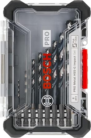 Bosch Matkap Seti Matkap Seti Impact Impact Control HSS, 8-parçalı Set Bohrmaschienen, Spiral Matkap Ucu Seti İçin Her Biri 1 HSS Matkap Ucu Çap 2, 3, 4, 5, 6, 7, 8, 10 mm, 1 Kutu
