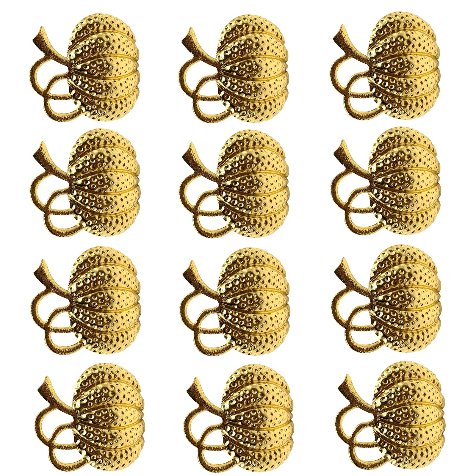 Jazuaiao 12Pieces Elegant Autumn Maples Pumpkin Tissue Holders Thanksgiving Table Decors Family Party Supplies Alloy Texture Elegant Tableware Embellishments