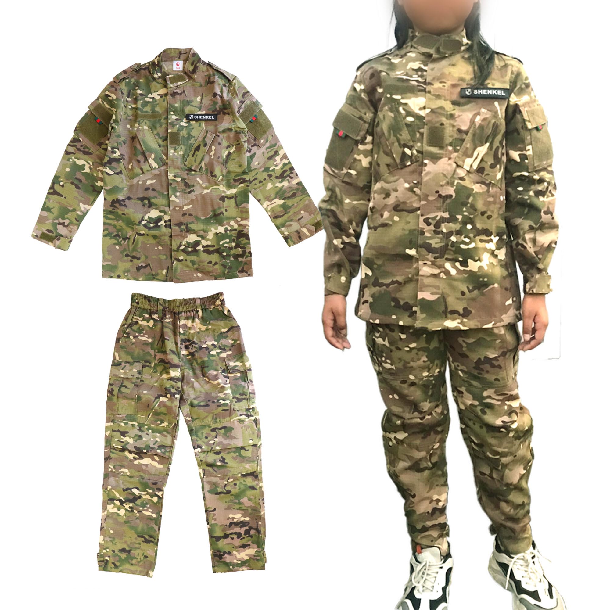 Amazon.co.jp: [SHENKEL] キッズ 迷彩服 上下セット 子供 150 150cm 