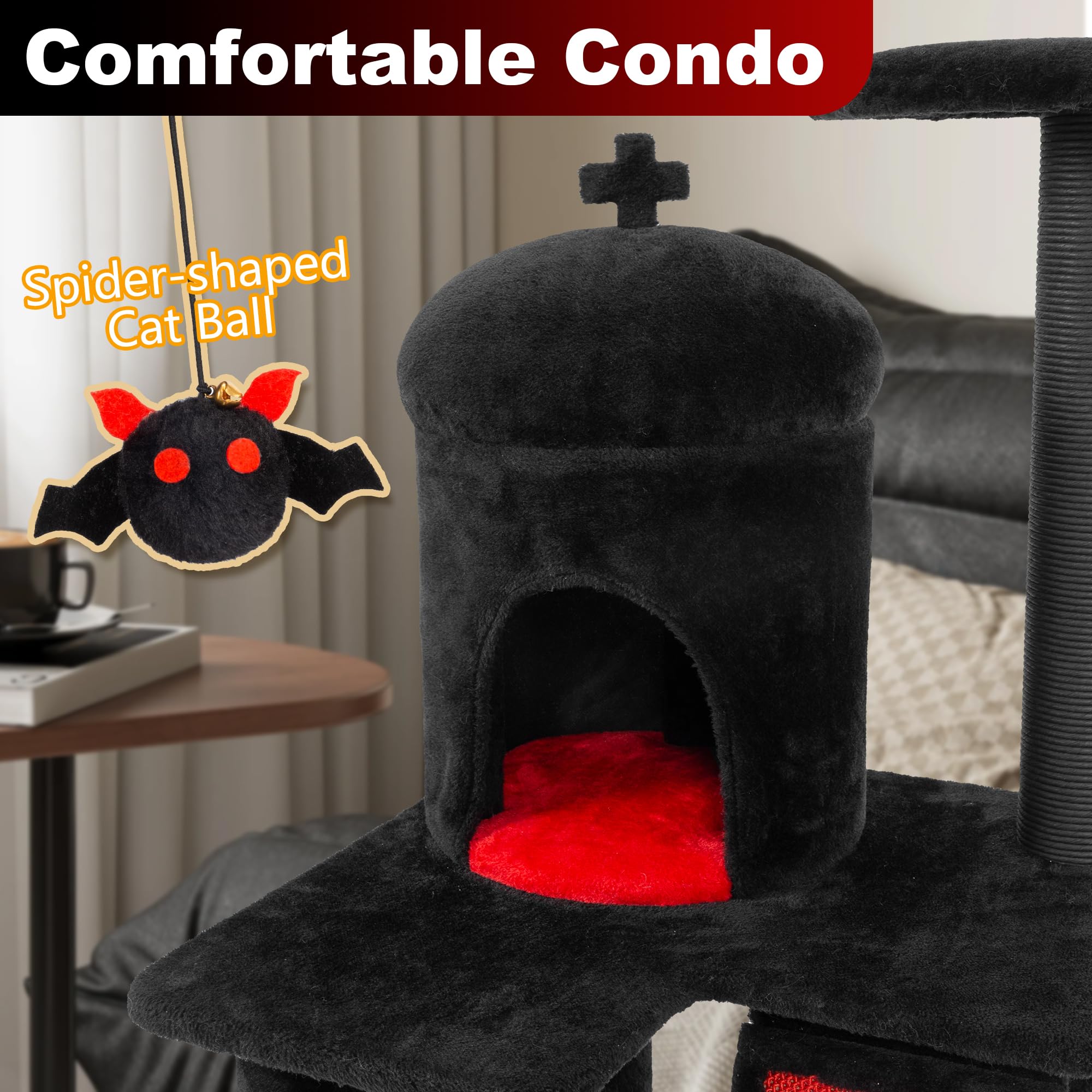 14‘’ Cat Tree Tower With Scratching Post, 20 * 16.5in Perch Bed For Large Adult Cats Condo Cave For Indoor Small Medium Kittens Dark Gray F0f4ac6e 99b4 4a8c A4dc 752eb4564cee.890536d412ae438ddc43296b3fe2f857