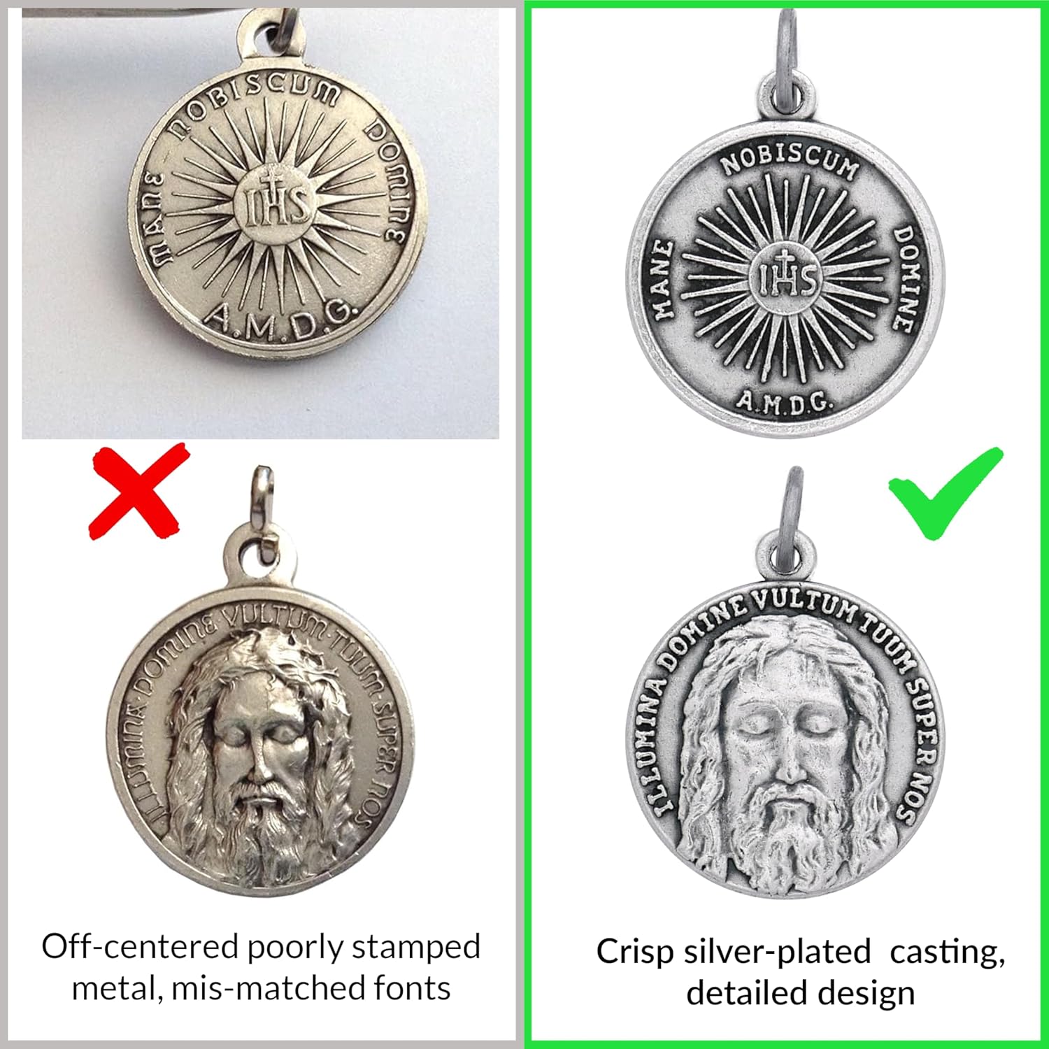 10 pack Holy Face Medals Veil Shroud of Jesus - Genuine Made in ITALY - Image 6