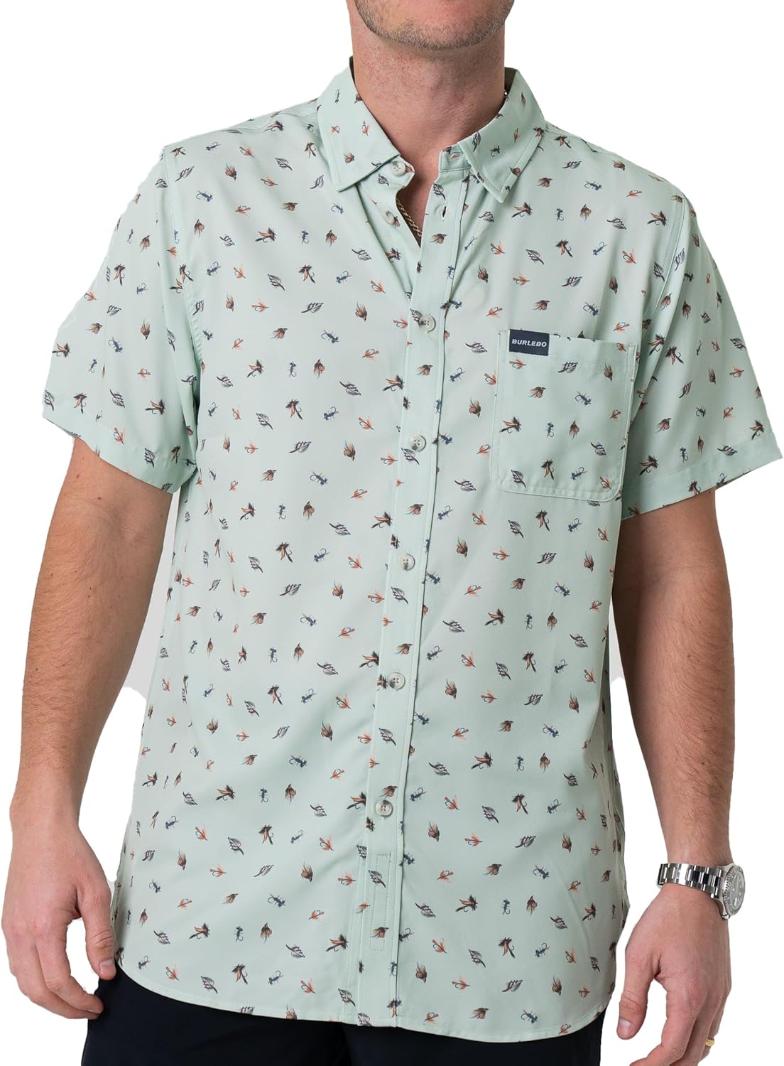 Burlebo Men’s Short Sleeve Performance Button Up – Lightweight, Quick-Dry, Comfortable Shirt for Outdoor & Everyday Wear