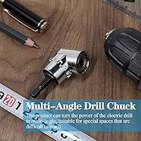 Vista 3 de Destornillador de ángulo recto de 105 grados, adaptador de accesorio de extensión de taladro con enchufe magnético hexagonal de 1/4 pulgadas