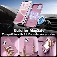 Vista 4 de GONEZ Funda magnética para iPhone 14, compatible con Magsafe, con protector de pantalla + protector de cámara, forro de microfibra antiarañazos