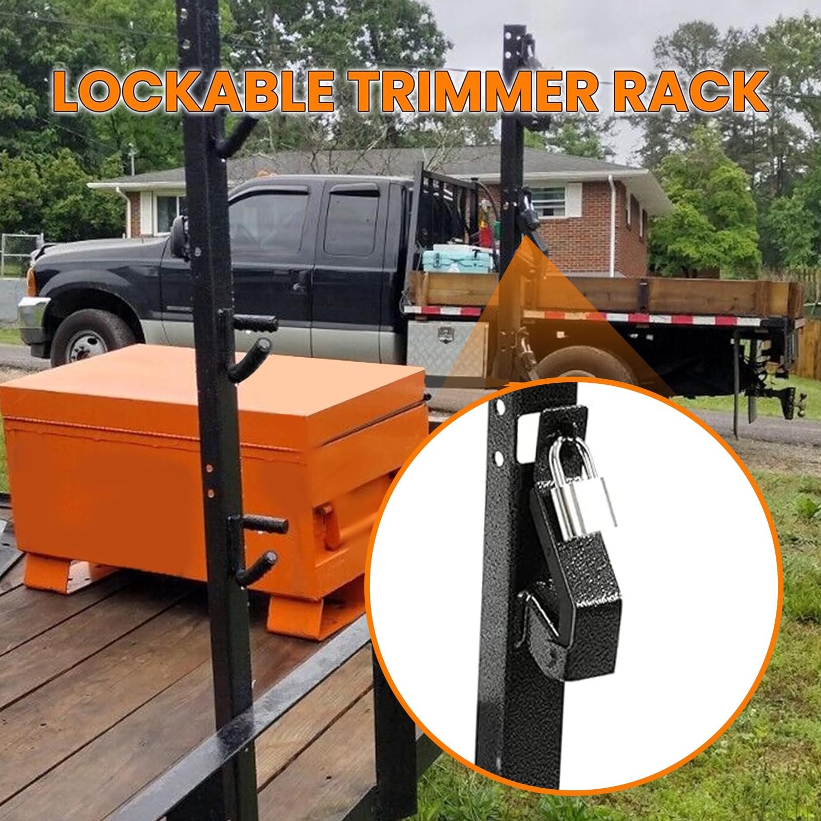 Lanscape Trailer Rack Snapklik.com : 3 Place Weedeater Rack Carrier Mount On Landscape Truck ...