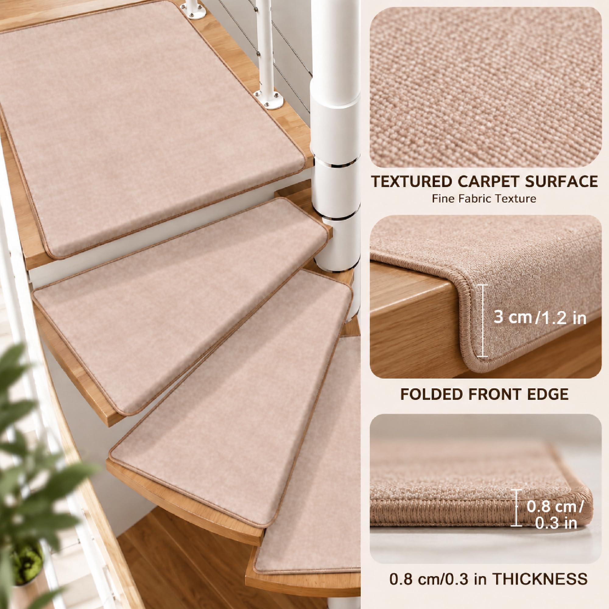 Tapis de Marche pour escalier en colimaçon, trapèze à Dos Silicone