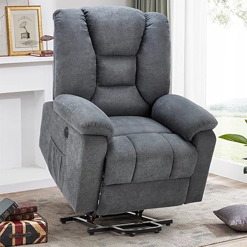 YODOLLA Power Lift Recliner Chair for Elderly,Power Lift Chair with Heat&Vibration,Side Pockets,USB Ports, Remote Control,Grey…