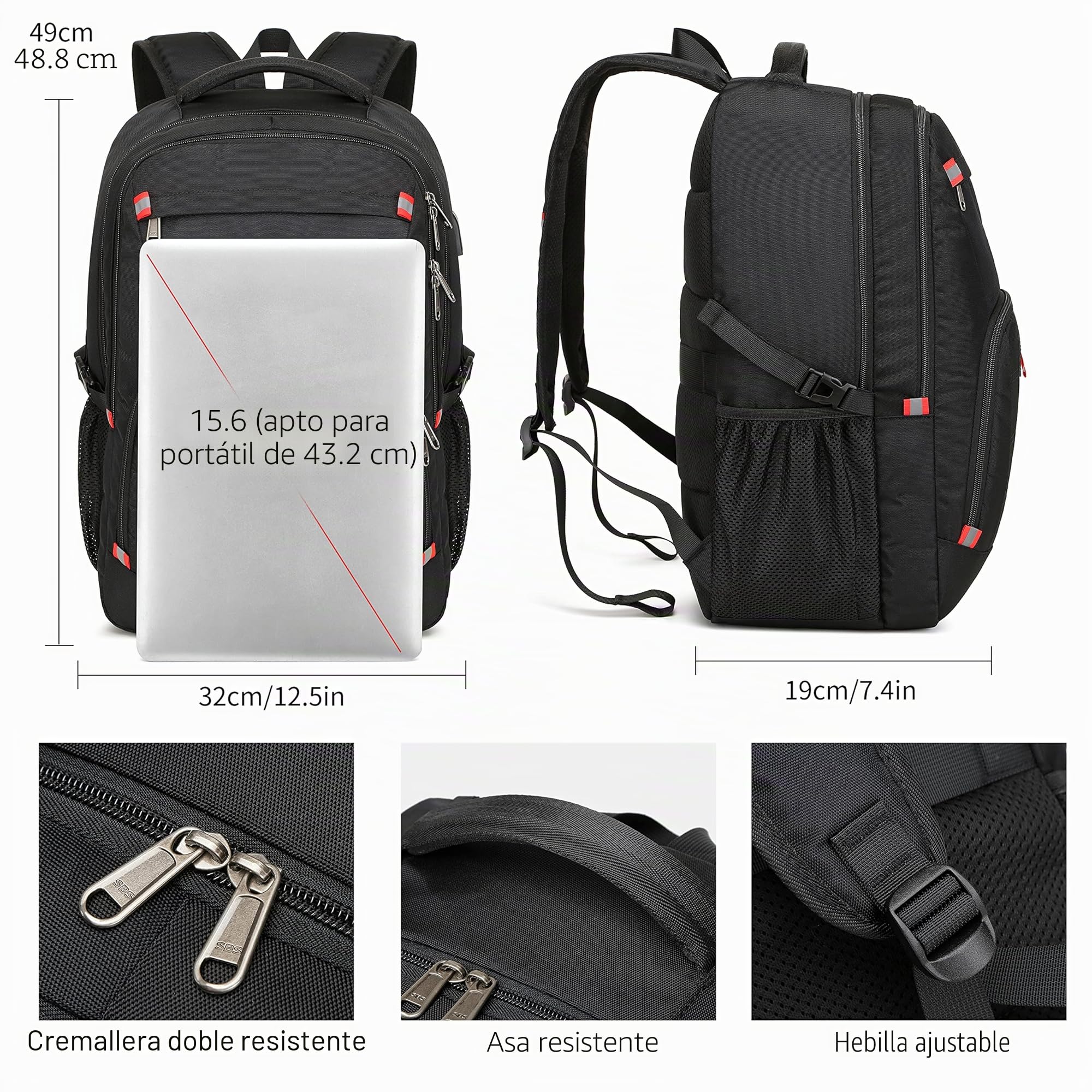 Mochila antirrobo RFID, mochila con Puerto de carga USB, mochila impermeable para adolescentes, mochila de viaje de negocios para hombres y mujeres
