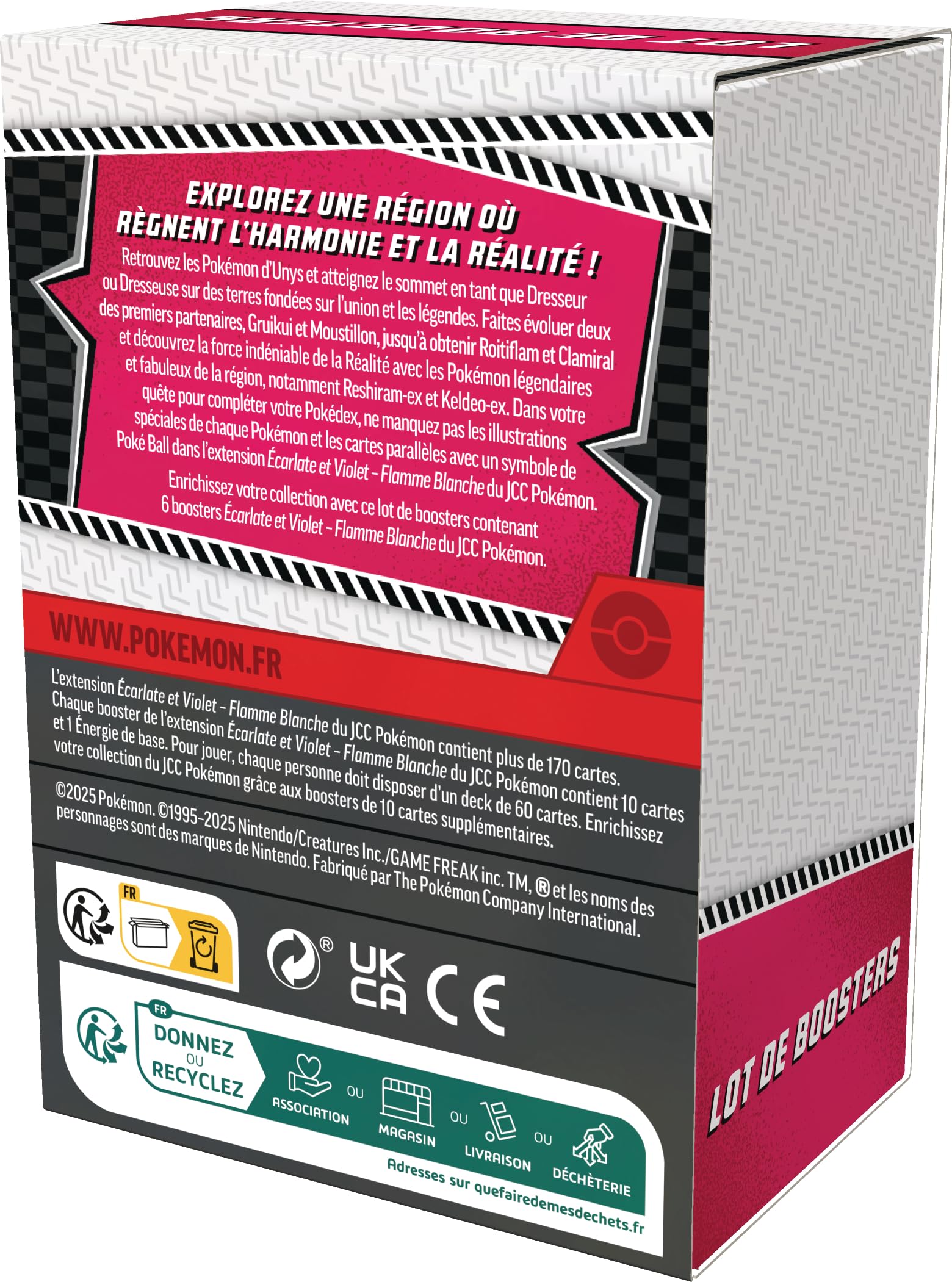 Pokémon : Lot de boosters Écarlate et Violet – Flamme Blanche (6 boosters) du JCC Pokémon