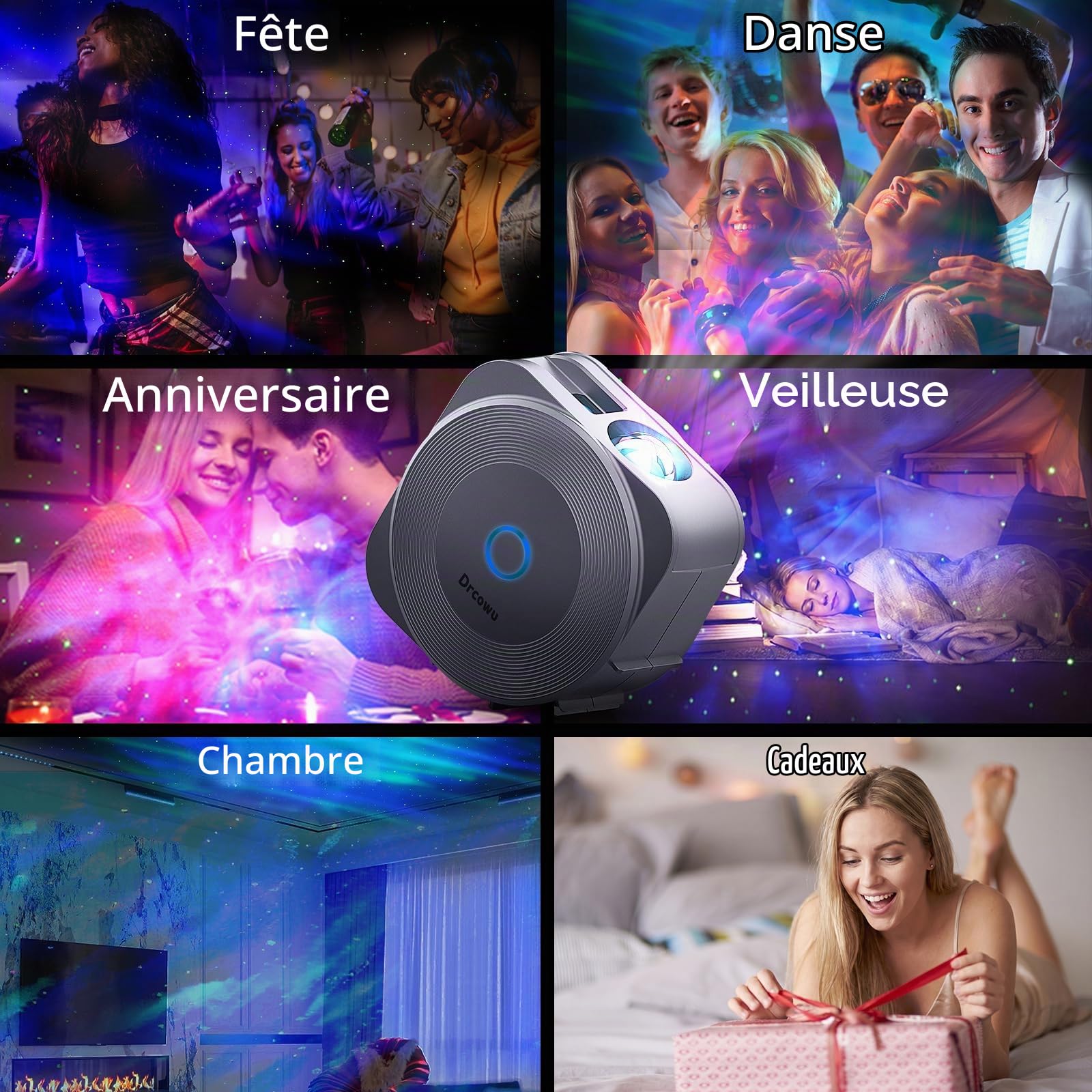 LED Galaxy Star Projecteur avec minuterie, Réglable pour Cadeau