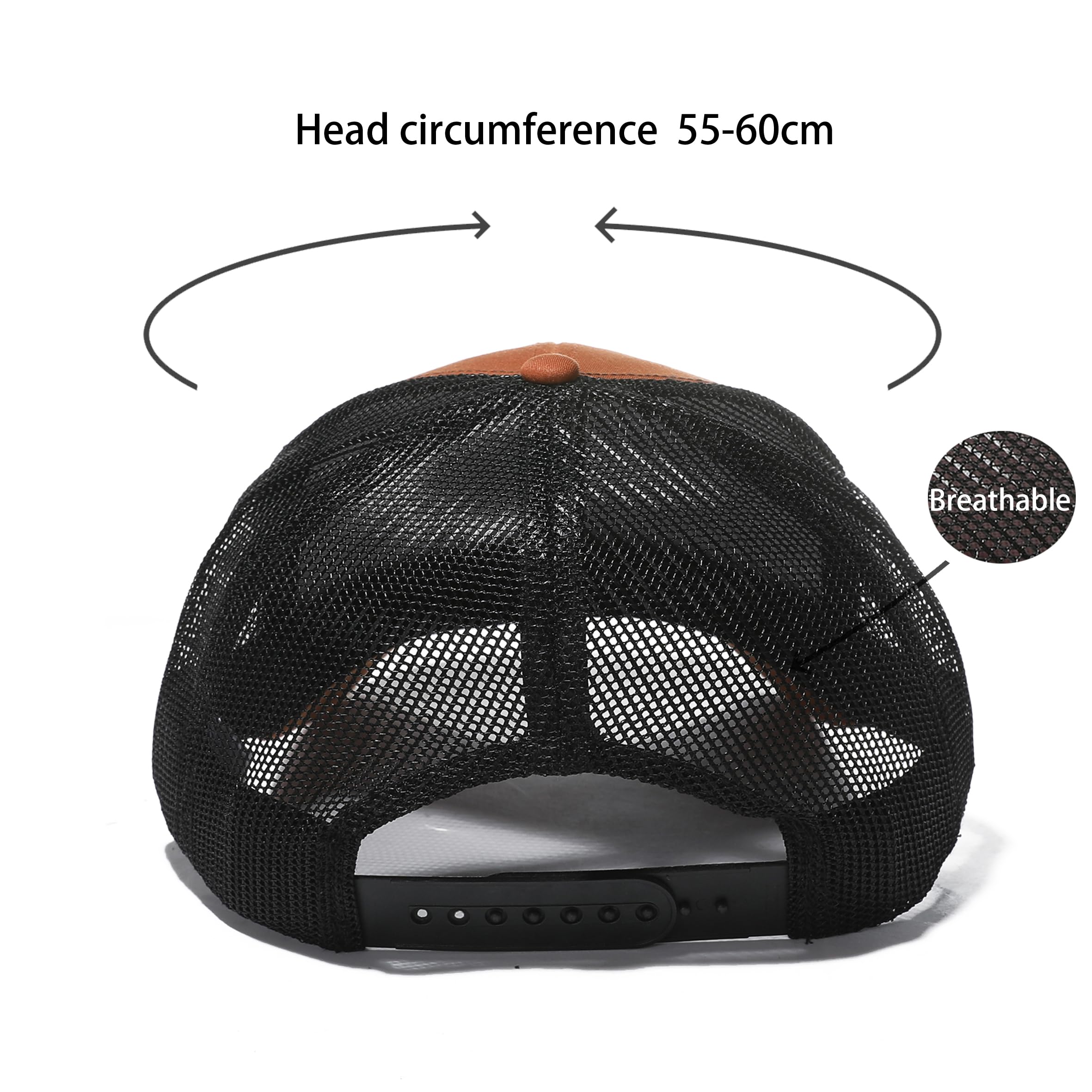 Cappellino Baseball Uomo Donna, Cappello Trucker con Rete Traspirante, Regolabile Snapback, Cappello Sportivo Casual per Estate, Taglia Unica 55-60 cm - 4