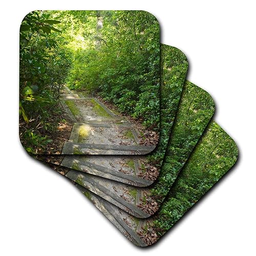 Set of 8 Ceramic Tile Coasters - Image of Steps