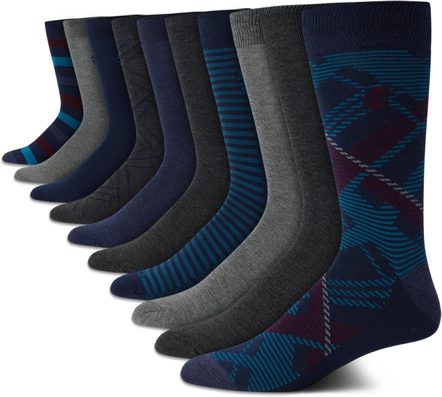 IZOD Men’s Dress Socks - Lightweight Comfort Crew Sock (10 Pack)