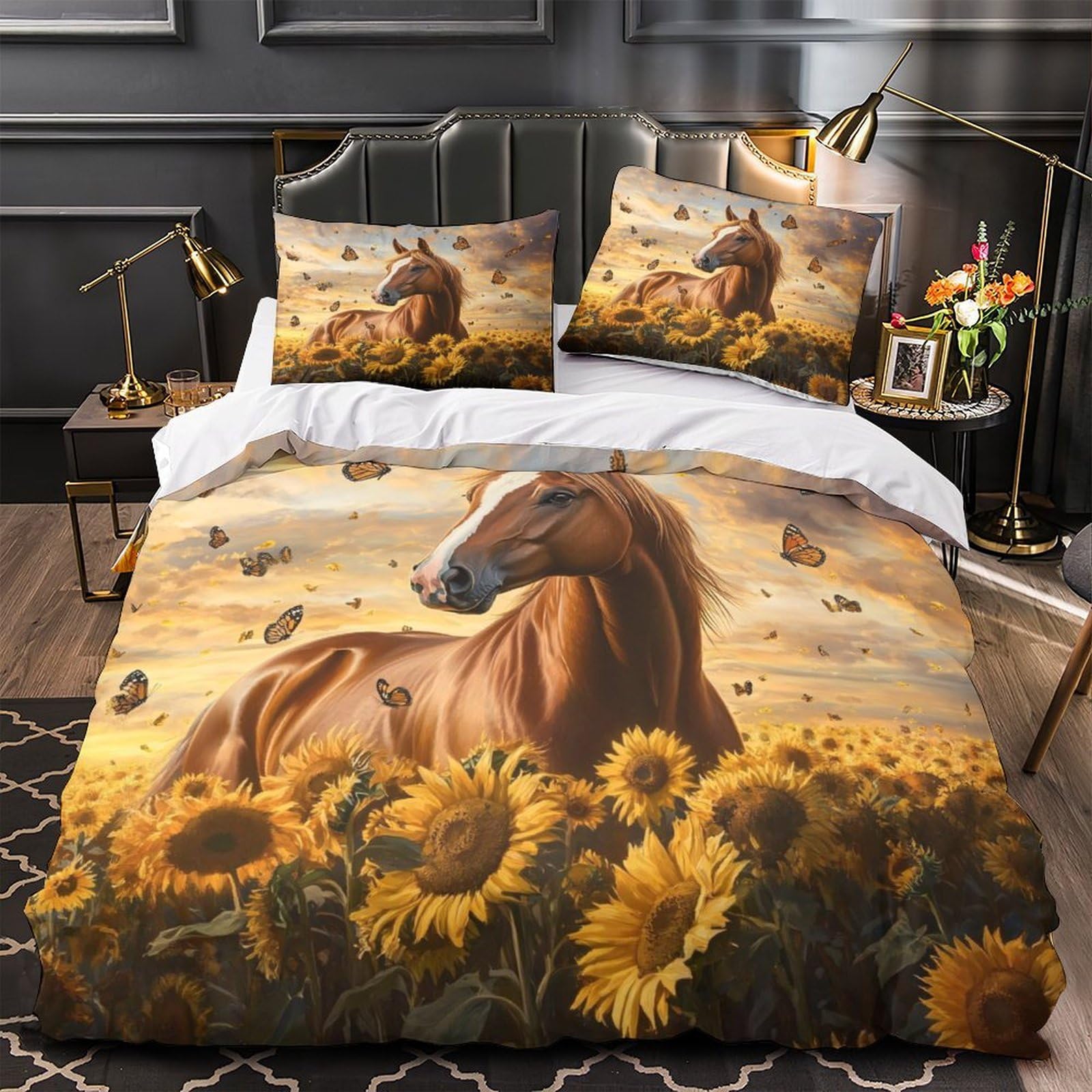 Parure de lit tournesol 3D pour illuminer une chambre d'ado en microfibre douce