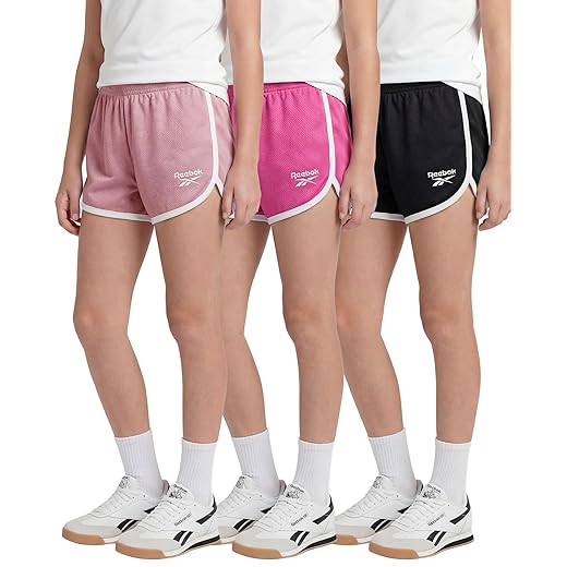 Reebok 3 Pack: Girls' Mesh Dolphin Shorts - Kids Teen Tweens Youth Active Athletic Volleyball Basketball Soccer Running