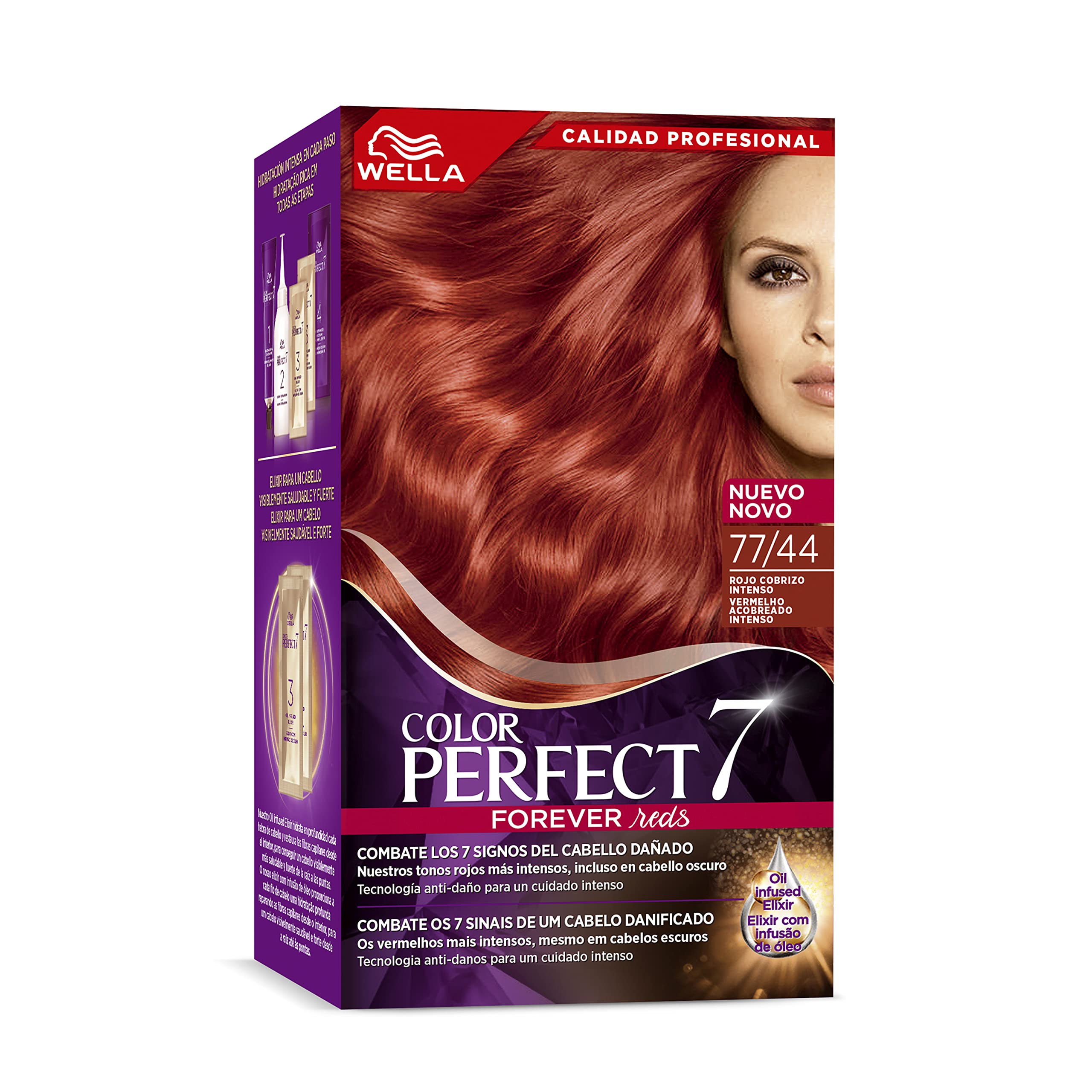 Wella Color Perfect - Tinte de Coloración Permanente para un Cabello Hidratado y Luminoso - Tono Rojo Cobreizo Intenso