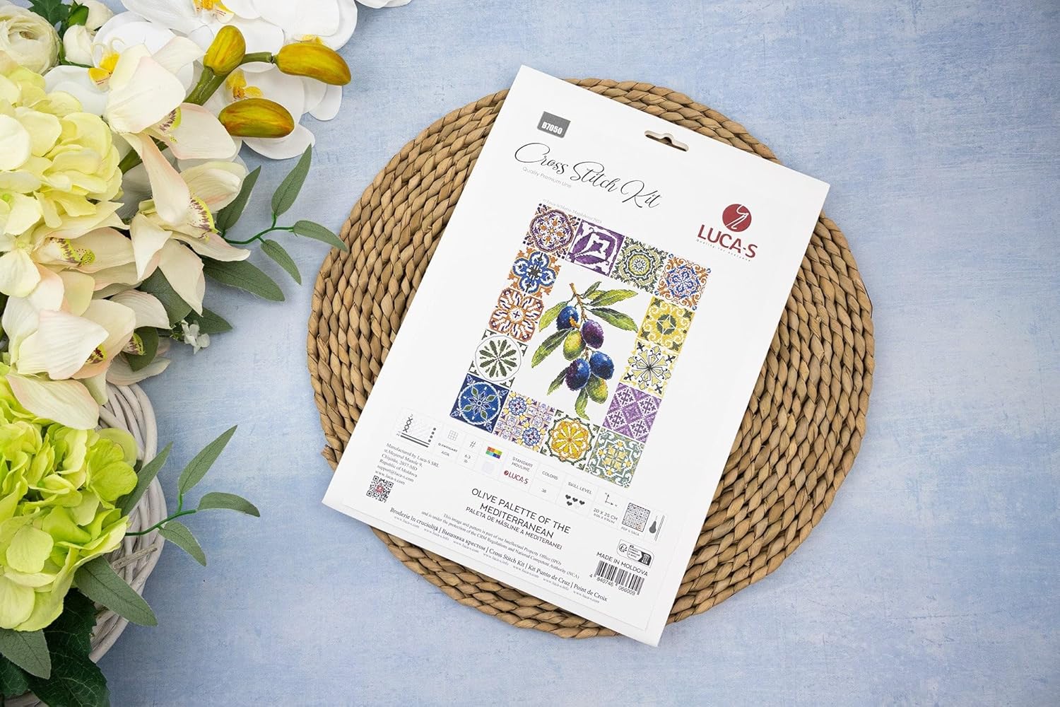 Luca-S Cross Stitch Kit Olive Palette of The Mediterranean, B7050, Counted Cross Stitch Kit for Adults, Needlecraft and Embroidery Kit