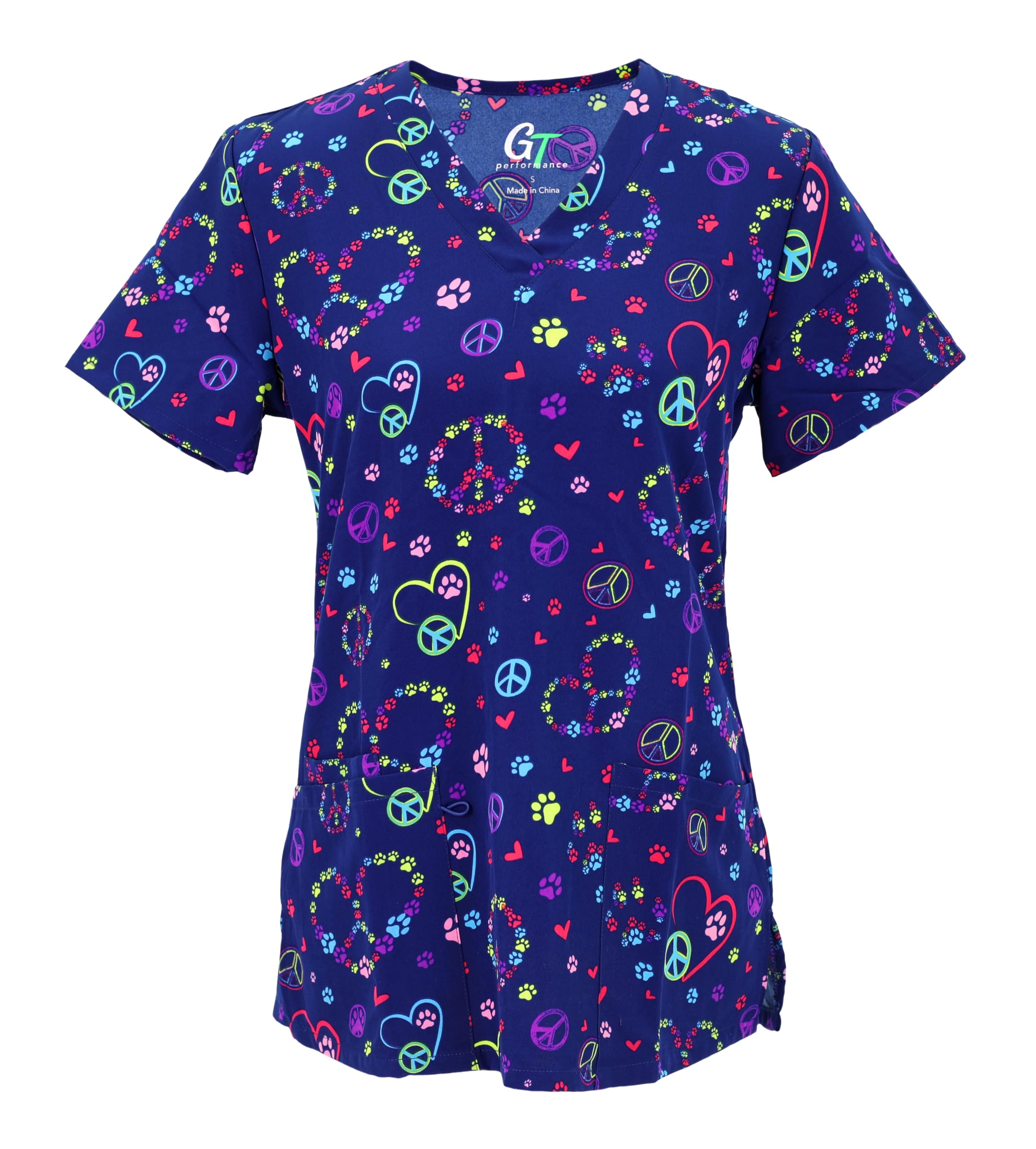 Green Town Women's Performance V-Neck Medical Scrub Stretch Tops