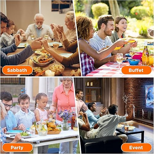 Miniatura 5 de Bandeja de calentamiento eléctrica portátil para fiestas de buffets con temperatura ajustable, calentador de alimentos versátil de calentamiento