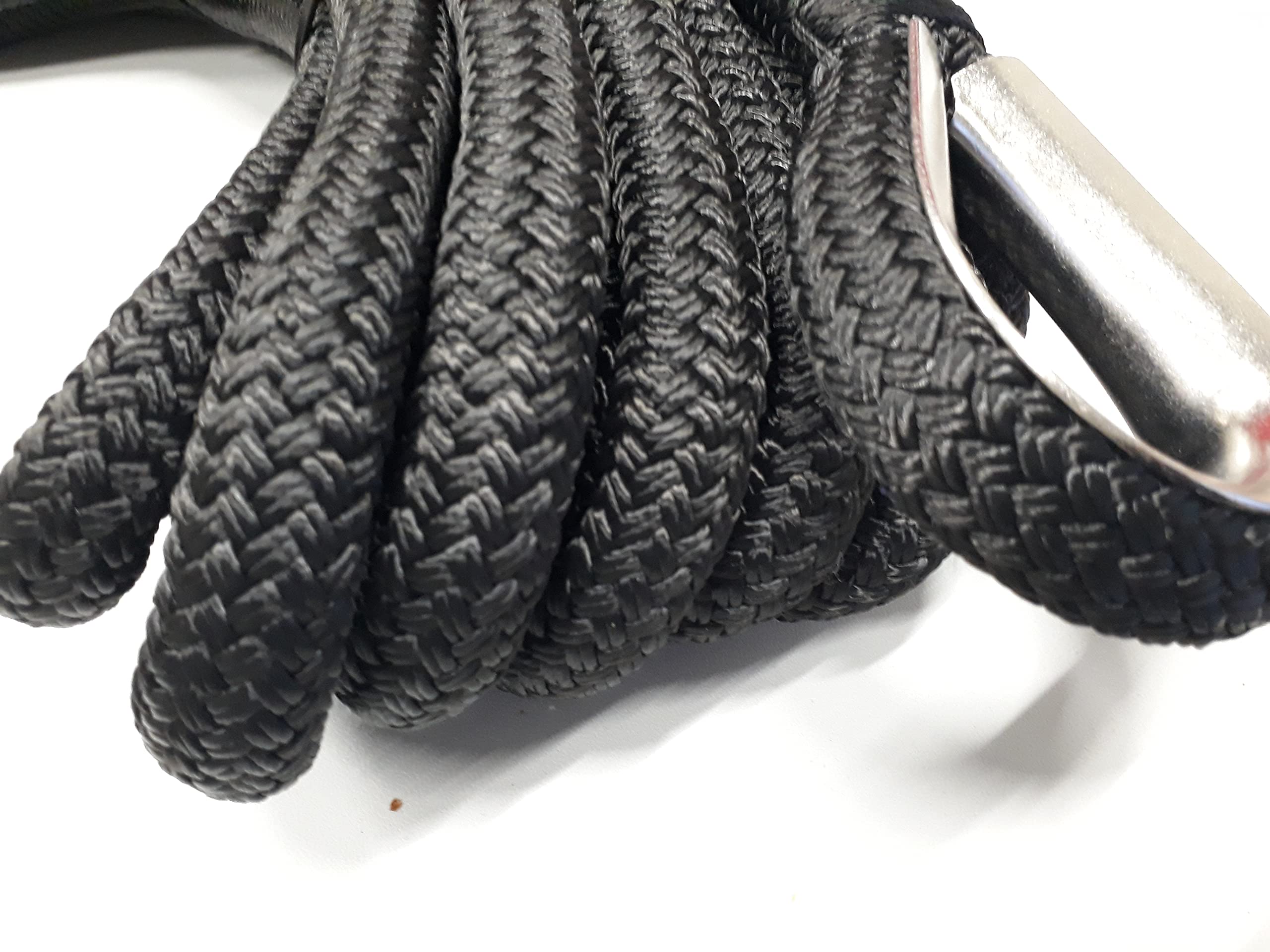 Corda Amarre Ø 20 mm punta 12 metri nero terminale acciaio inox Spissure alta resistenza