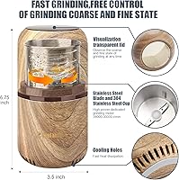 Vista 5 de COOL KNIGHT Molinillo de hierbas [gran capacidad/rápido/eléctrico] - Molinillo de café de hierbas para especias con colector de polen/- 7.5