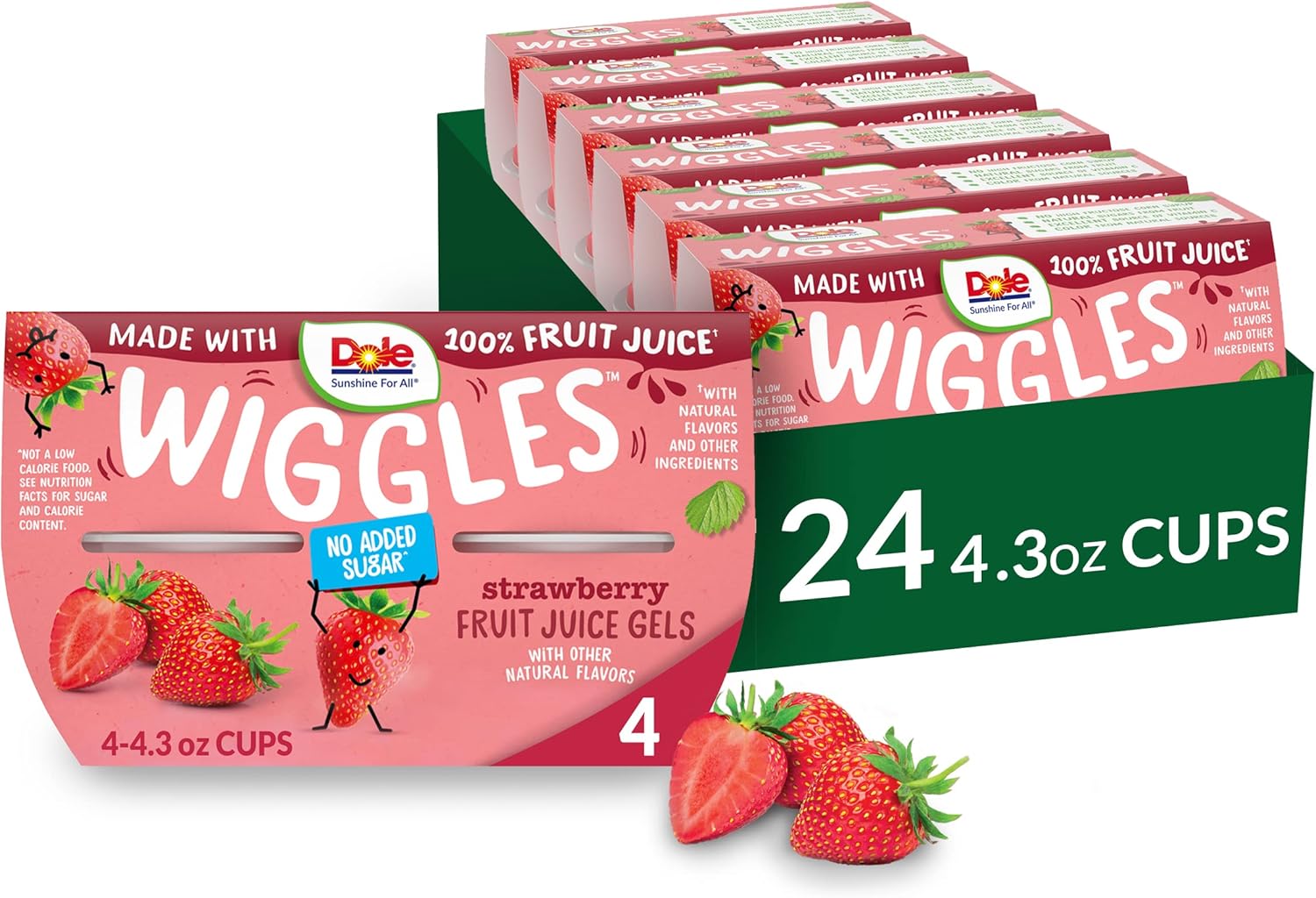 Dole Wiggles Strawberry Fruit Juice Gels, Healthy Snack for Kids, Made with 100 Fruit Juice