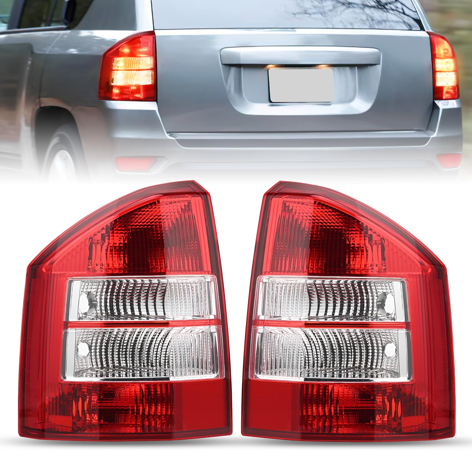 Nilight Taillight Assembly Compatible with 2007 2008 2009 2010 Jeep Compass