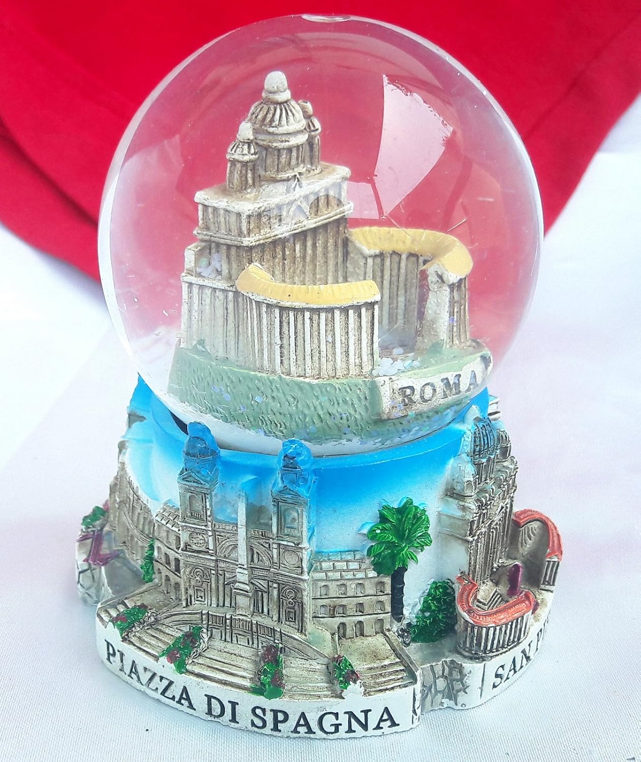 Italy Snowdome Snow Globe Rome St. Peter's Square & Basilica S-93mm Colorful Plastic/Resin Classic