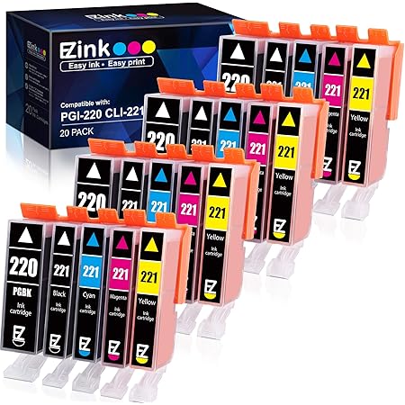 10 Pack PGI-220 CLI-221 Ink For Canon PGI220 CLI221 Pixma IP3600