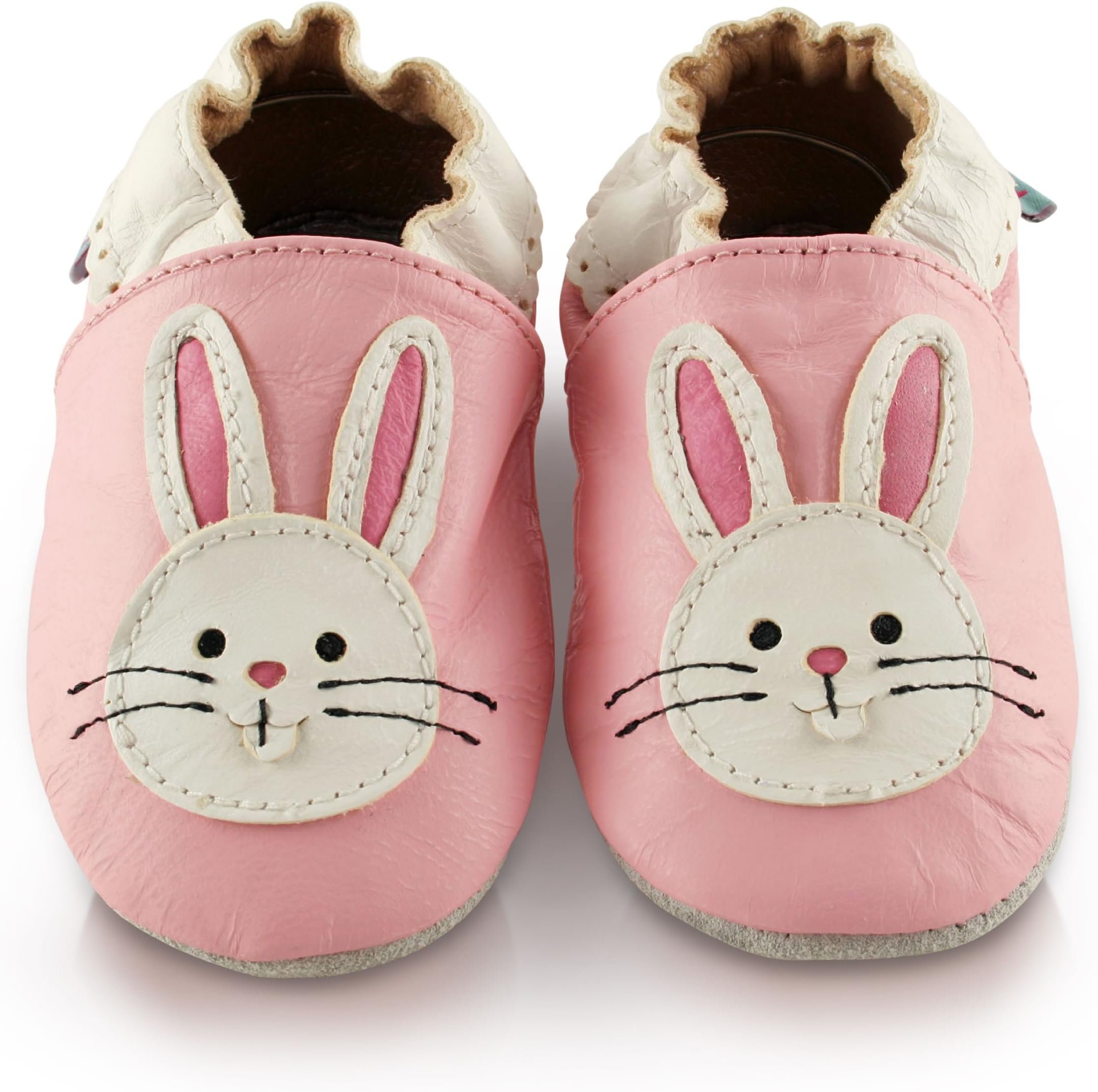 Girls Bunny Pink Vegan Faux Leather Baby Shoes 6-12 Months