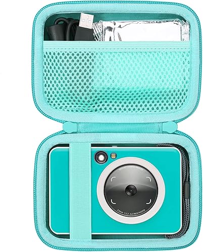 Vista 24 de co2CREA Estuche rígido de repuesto para impresora fotográfica cuadrada portátil Canon SELPHY QX20 / QX10 (funda rosa)