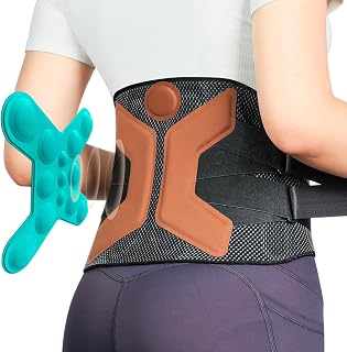 Back Brace for Lower Back Pain Relief, 4D Stretch Lumbar Support Belt for Men & Women with 3D Pad, LowBack Support Brace for Herniated Disc, Sciatica-Black, Large [Waist 35.4''-41.7'']