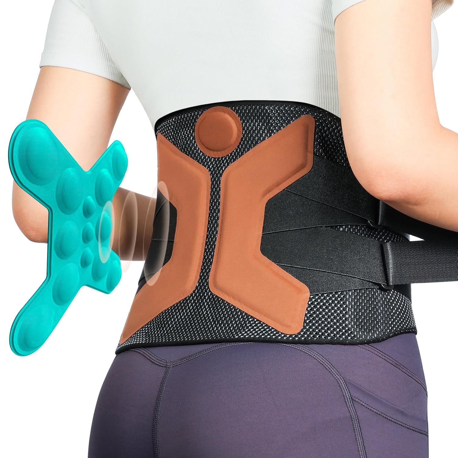 Back Brace for Lower Back Pain Relief, 4D Stretch Lumbar Support Belt for Men & Women with 3D Pad, LowBack Support Brace for Herniated Disc, Sciatica-Black, X-Large [Waist 39.3''-45.6'']