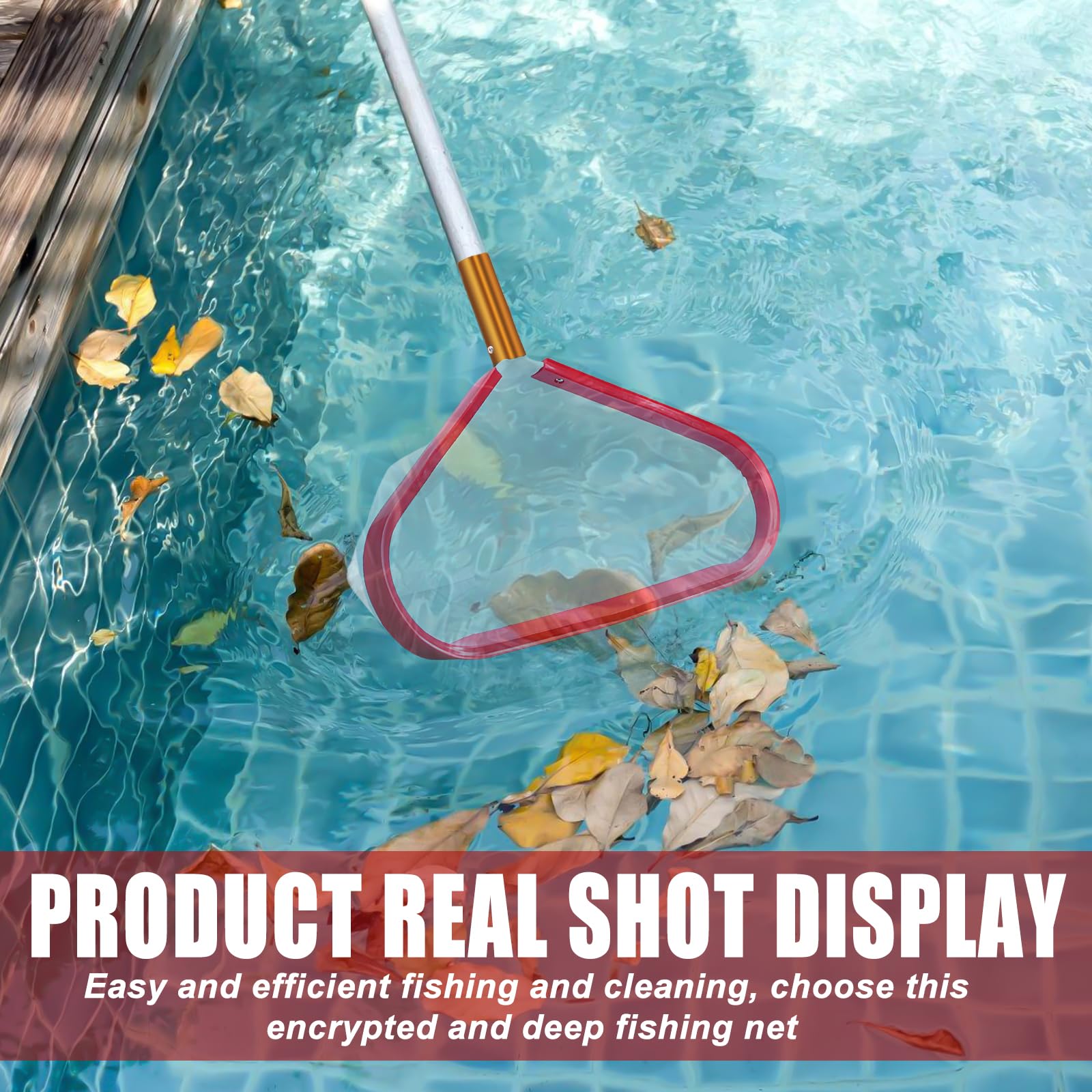 Pool Kescher Feinmaschig 2 in 1, Teichkescher für Algen, Kescher Pool
