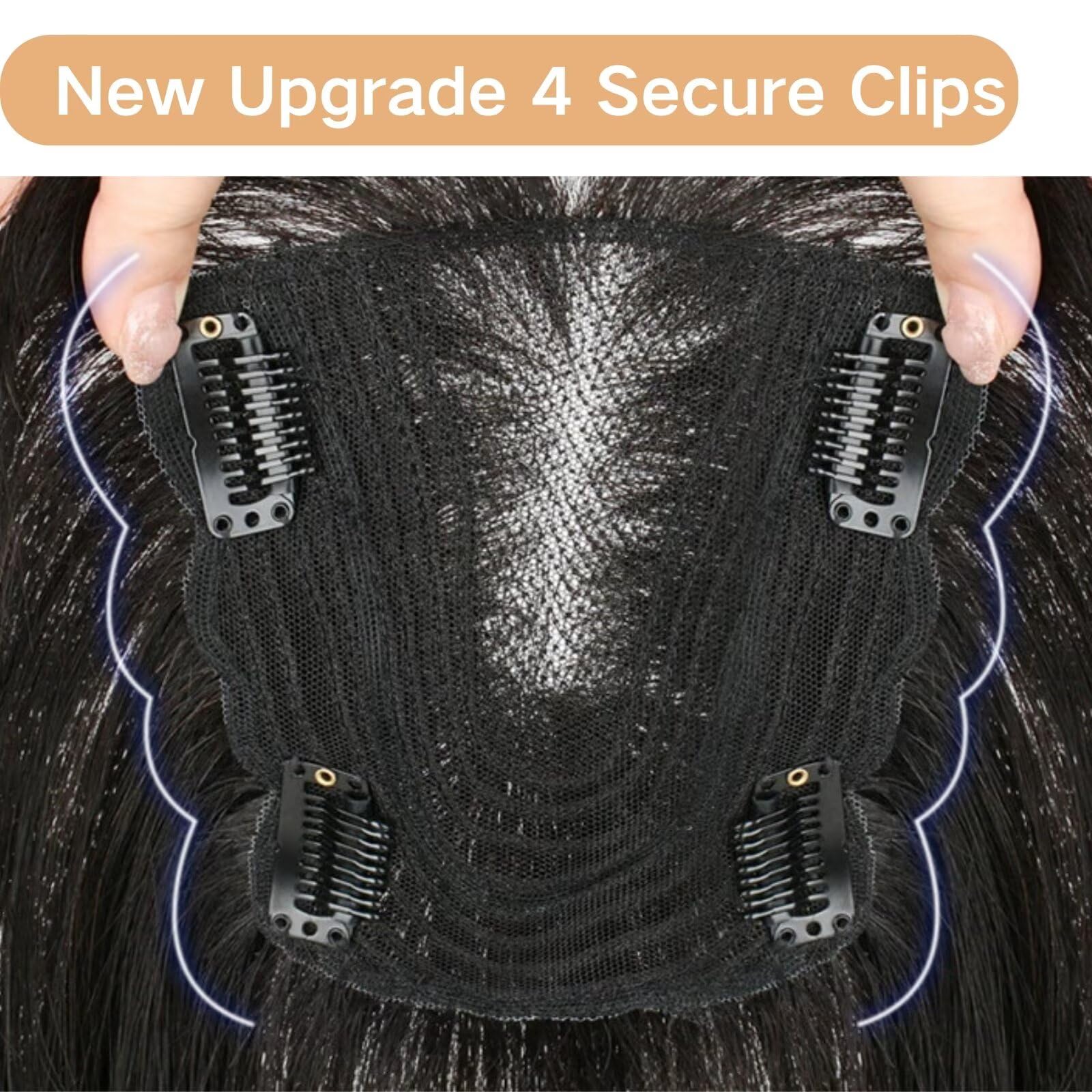 RUNRAYAY 10Inch Bangs Hair Clip in Bangs Hair Toppers for Women with Bangs Real Human Hair Clip On Bangs for Women Wispy Fack Bangs 360°Cover Lace Topper Bangs for Daily Wear Light Brown - Image 4