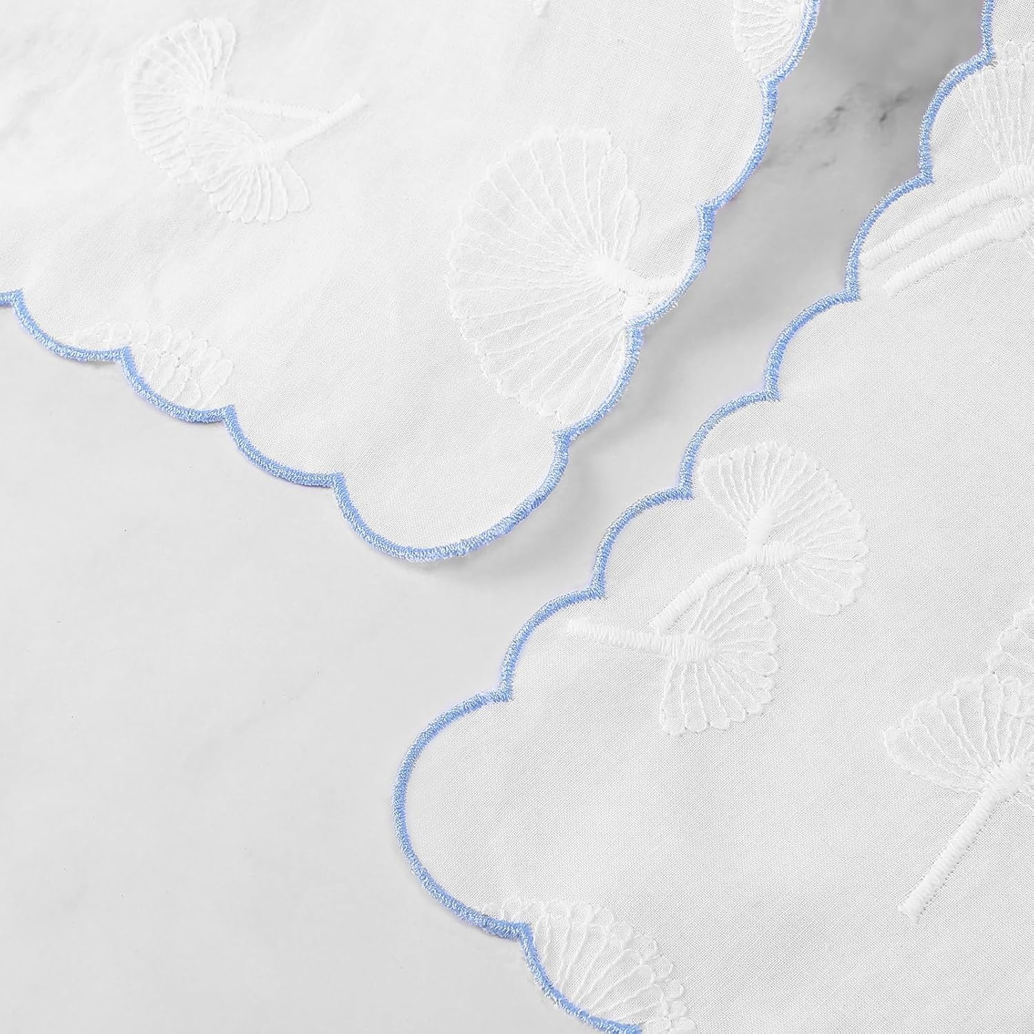 HOULIFE Women Handkerchiefs with Scalloped Edge Soft Cotton Embroidered Handkerchief Ladies Wedding Hankies 3PCS - Image 5