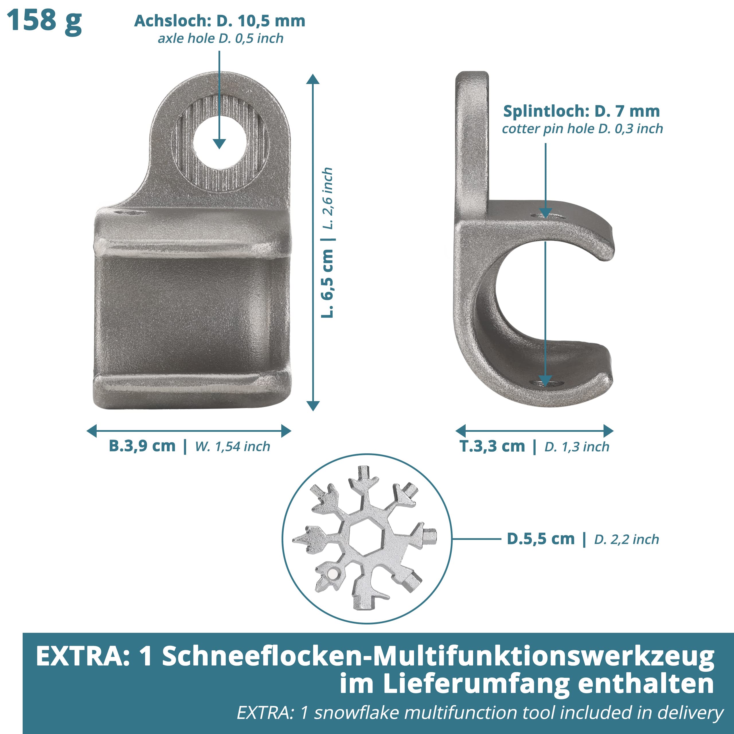 Thule Chariot Coaster adaptateur embrayage remorque vélo argent noir outil multifonction