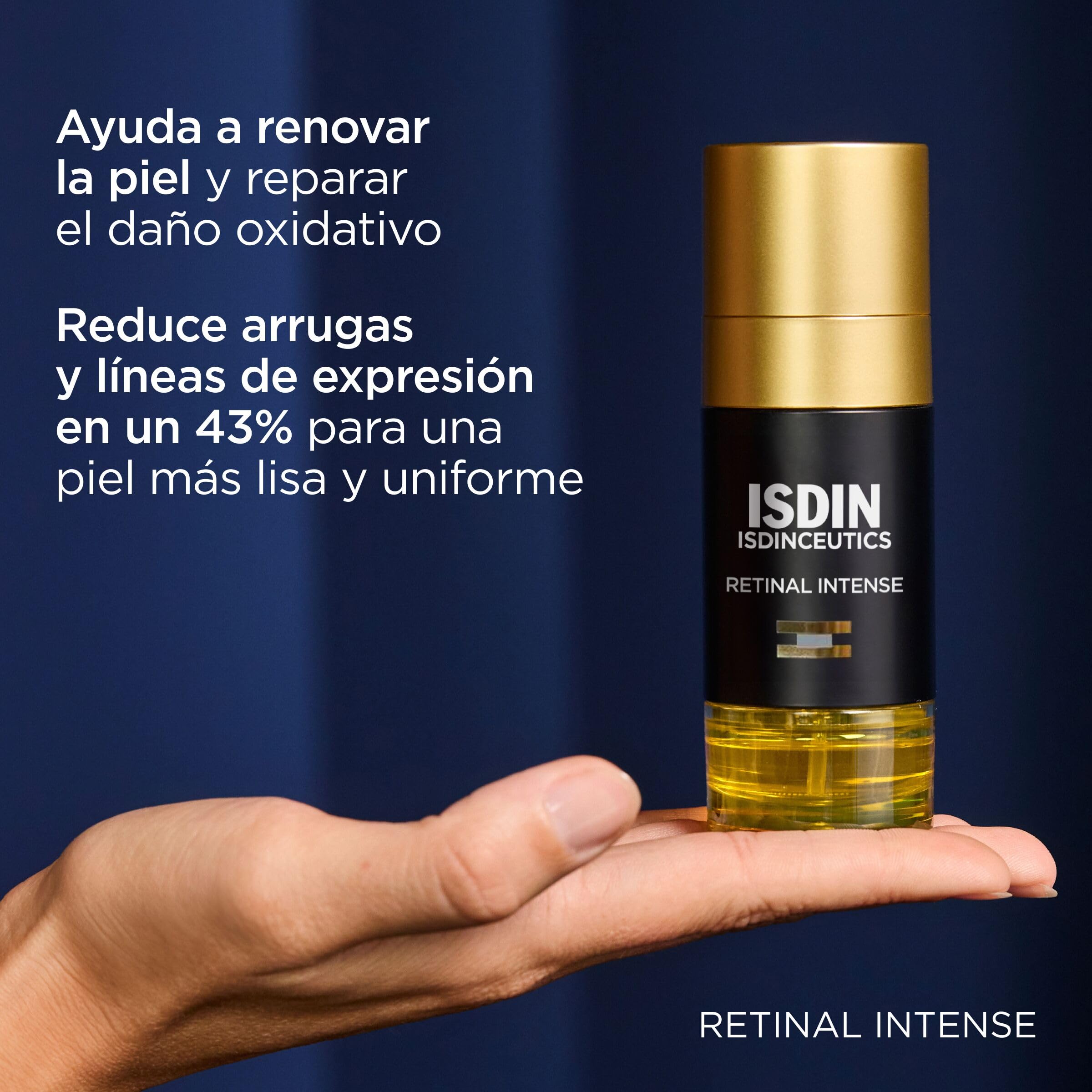 ISDIN Retinal Intense Sérum de Noche con Retinaldehído que Reduce las Arrugas en un 43% Eficacia y Tolerancia en una Piel Visiblemente Más Joven, 50 ml