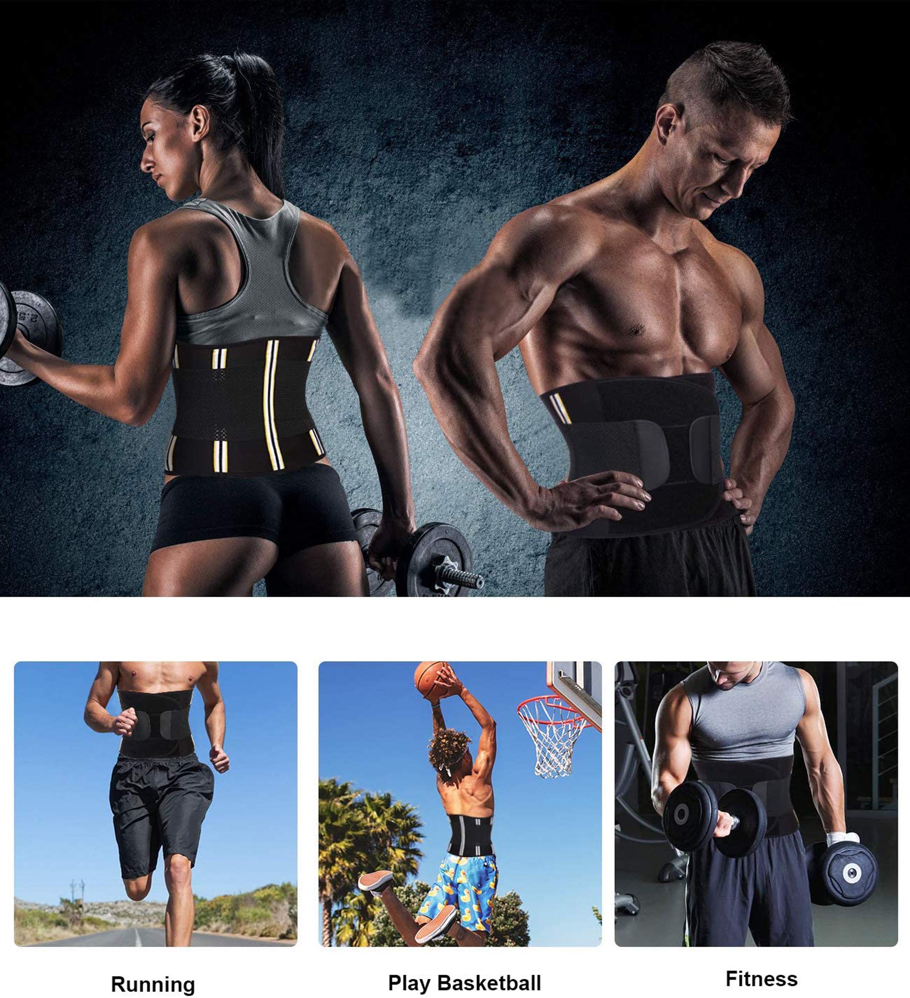 Fascia Addominale Dimagrante per Uomo Cintura Regolabile Lombare Sauna di Neoprene Allenamento Waist Trimmer Belt Snellente per Dimagrire