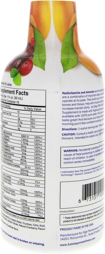 1st Step Pro-Wellness Multivitamínico y Mineral Líquido, Sabor Cítrico, 473 ml miniatura 4