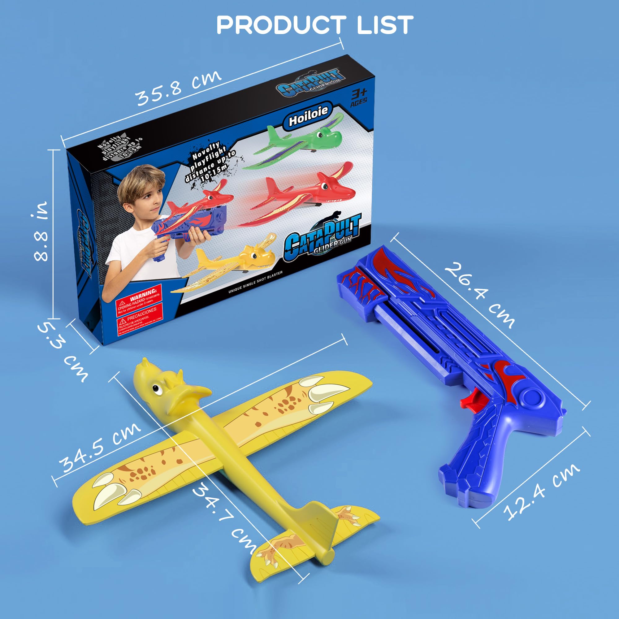 MOOKLIN ROAM 2 Pièces Avion Planeurs Enfant Jouet, 44cm Avion de Lancer