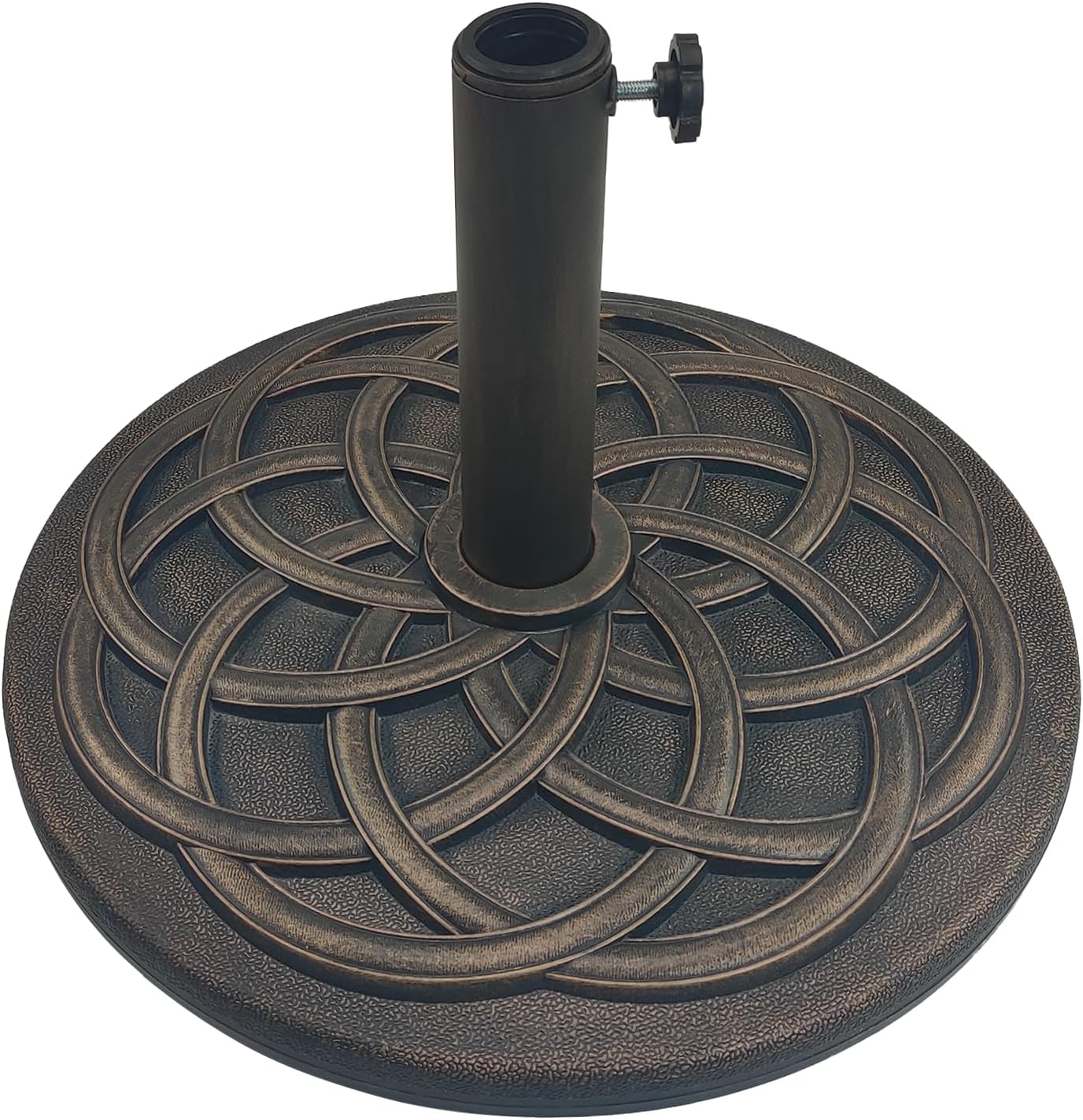 T&Jero 29 lb Round Heavy Duty Patio Market Table Umbrella Base Stand Pre-Filled for Outdoor, Bronze 29 lb Bronze