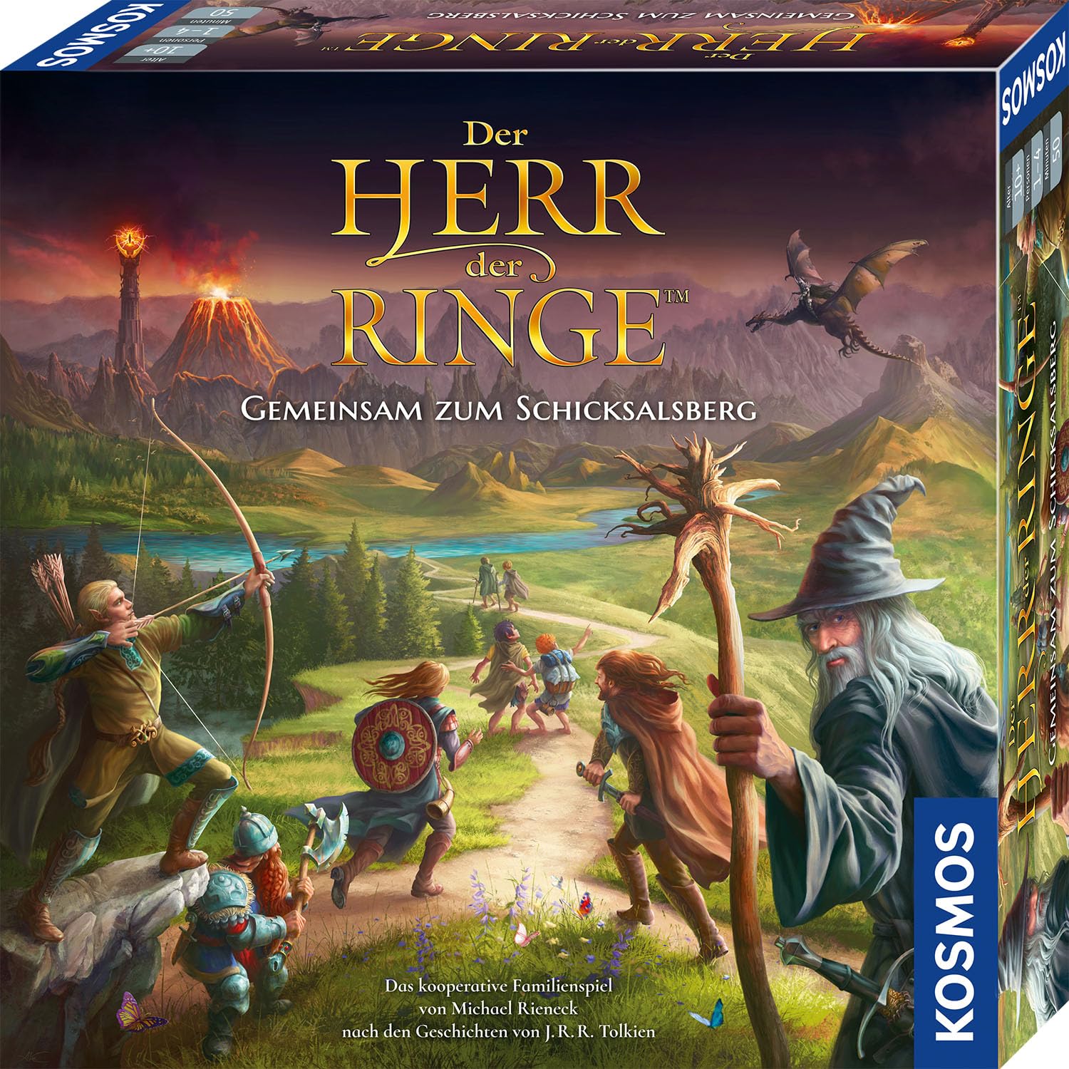 Kosmos 682804 The Lord of the Rings - Together to the Mountain of Destiny, Cooperative Family Game, for 1-4 People, from 10 Years, Adventure Game, Exciting Board Game