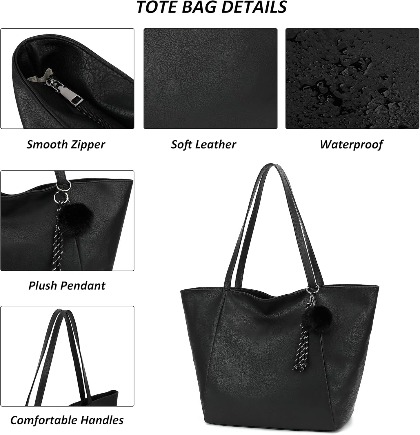 TANTOMI Tote Purse for Women Large Shoulder Bag for Work Travel Purse and Handbags Weekender Bag with Zipper